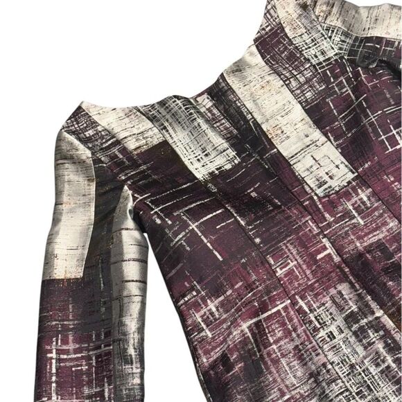 NWT women’s ELENE CASSIS metallic geometric pattern 3/4 sleeve dress size 12 - Picture 5 of 7